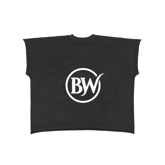BW Raw Edge Boxy Non-Shrink T-Shirt (strength looks good on you) 100%COTTON