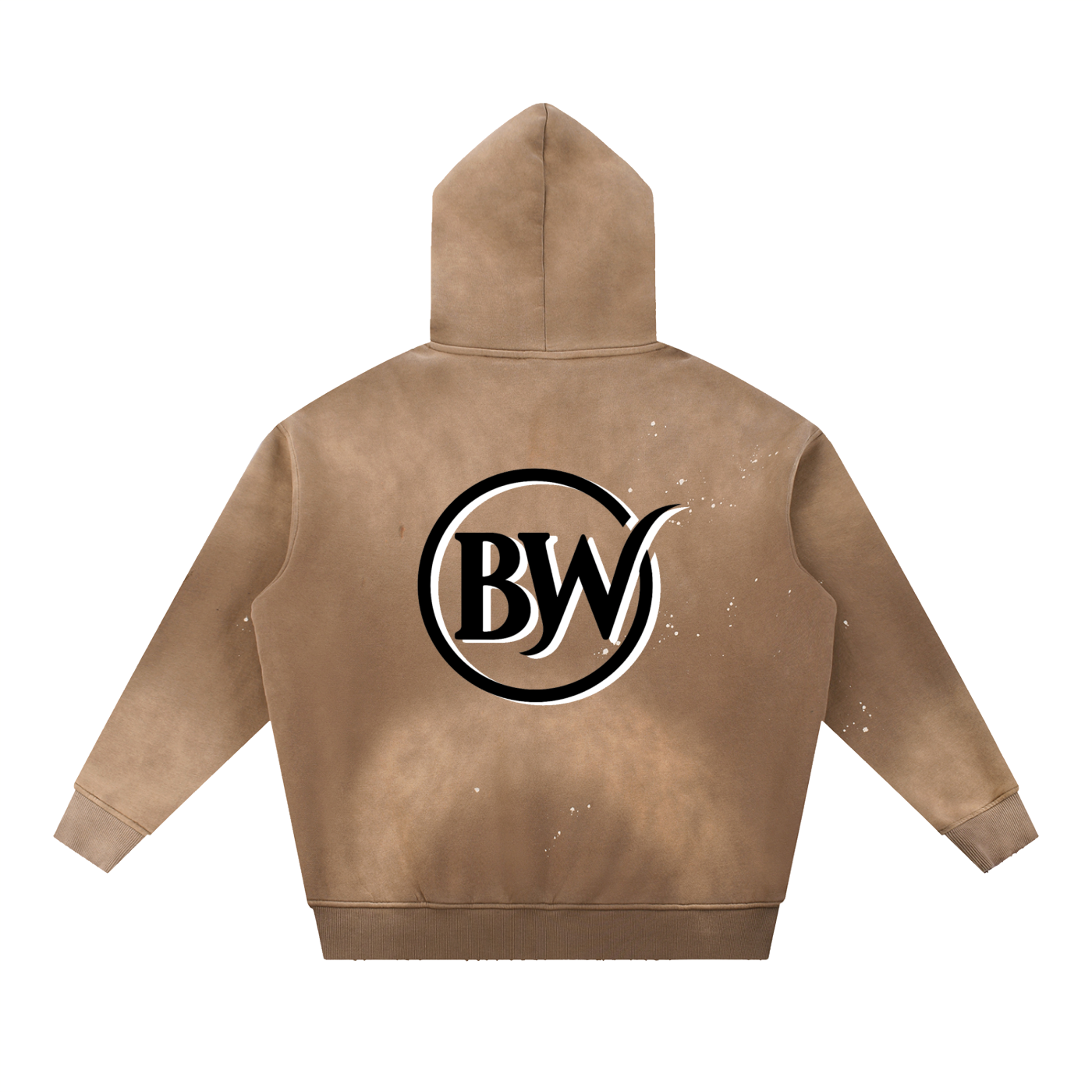 BW Vintage Washed Frayed Fleece Hoodie (BW Back Logo)
