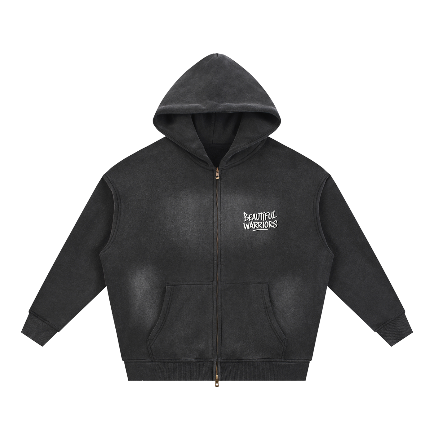 BW Zip-Through Boxy Fleece Hoodie