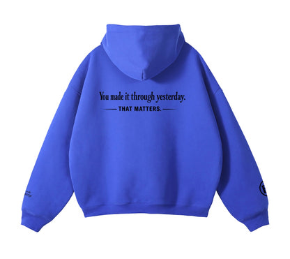 LIMITED EDITION BW OVERSIZED FLEECE HOODIE (Made it through yesterday that matters)