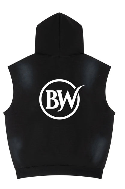 BW Unisex Vintage Wash Sun Fade Sleeveless Hoodie