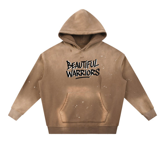 BW Vintage Washed Frayed Fleece Hoodie (Strength looks good on you)