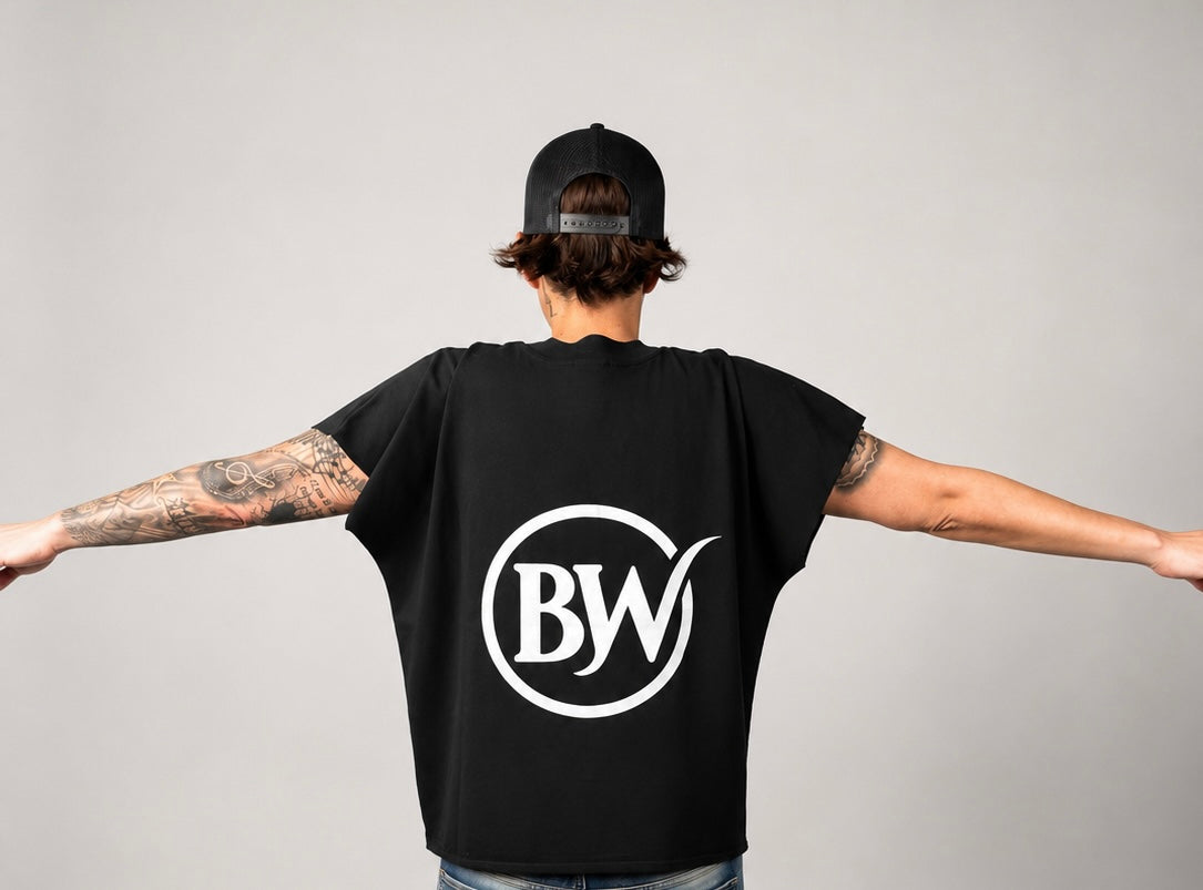 BW Raw Edge Boxy Non-Shrink T-Shirt (SUMMER VIBES) 100% COTTON