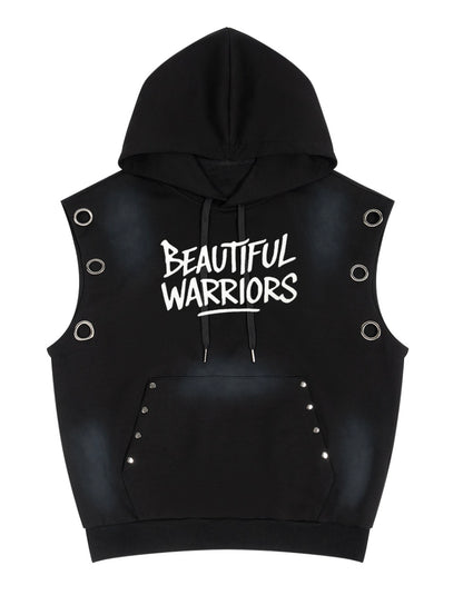 BW Unisex Vintage Wash Sun Fade Sleeveless Hoodie
