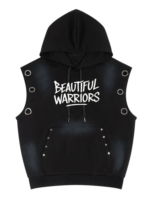 BW Unisex Vintage Wash Sun Fade Sleeveless Hoodie