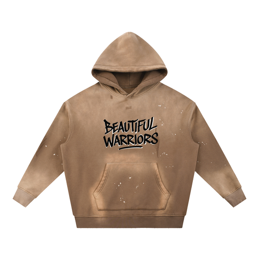 BW Vintage Washed Frayed Fleece Hoodie (BW Back Logo)