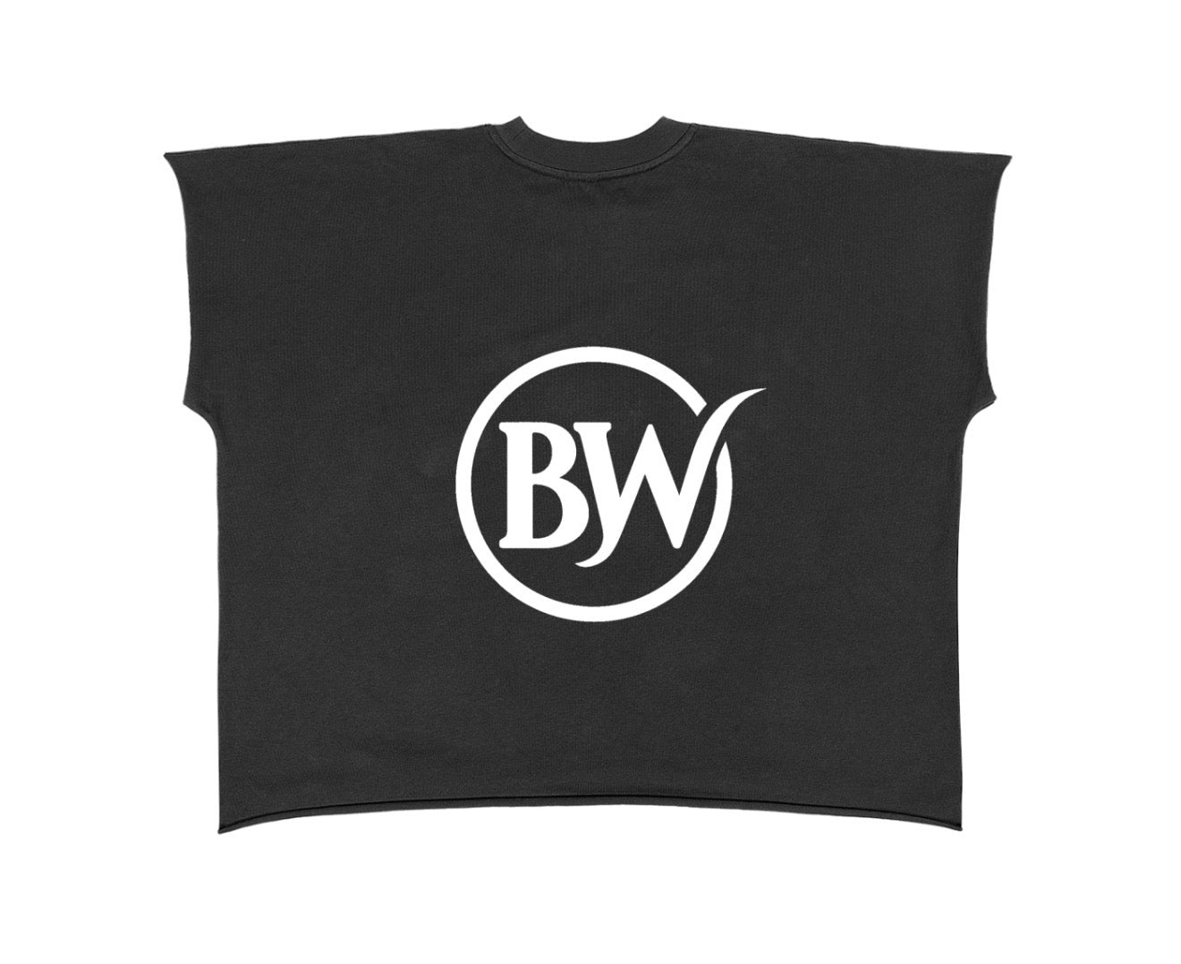 BW Raw Edge Boxy Non-Shrink T-Shirt (SUMMER VIBES)