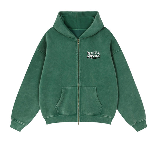 BW Zip-Through Boxy Fleece Hoodie