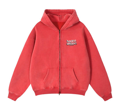 BW Zip-Through Boxy Fleece Hoodie