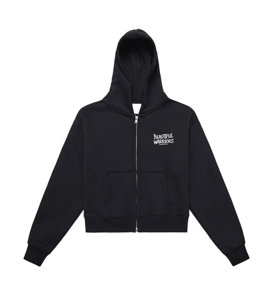 BW Fleeced Zip-Up Cropped Hoodie (For the girlies)