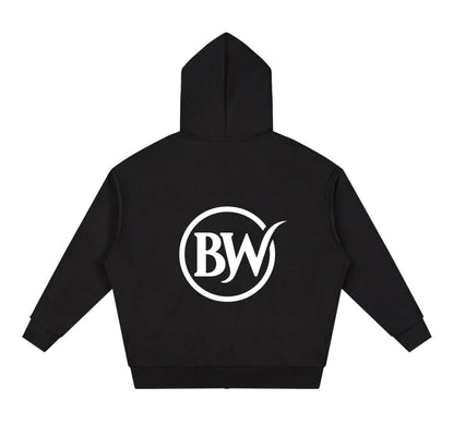 BW Unisex Loose Solid Full Zip Hoodie